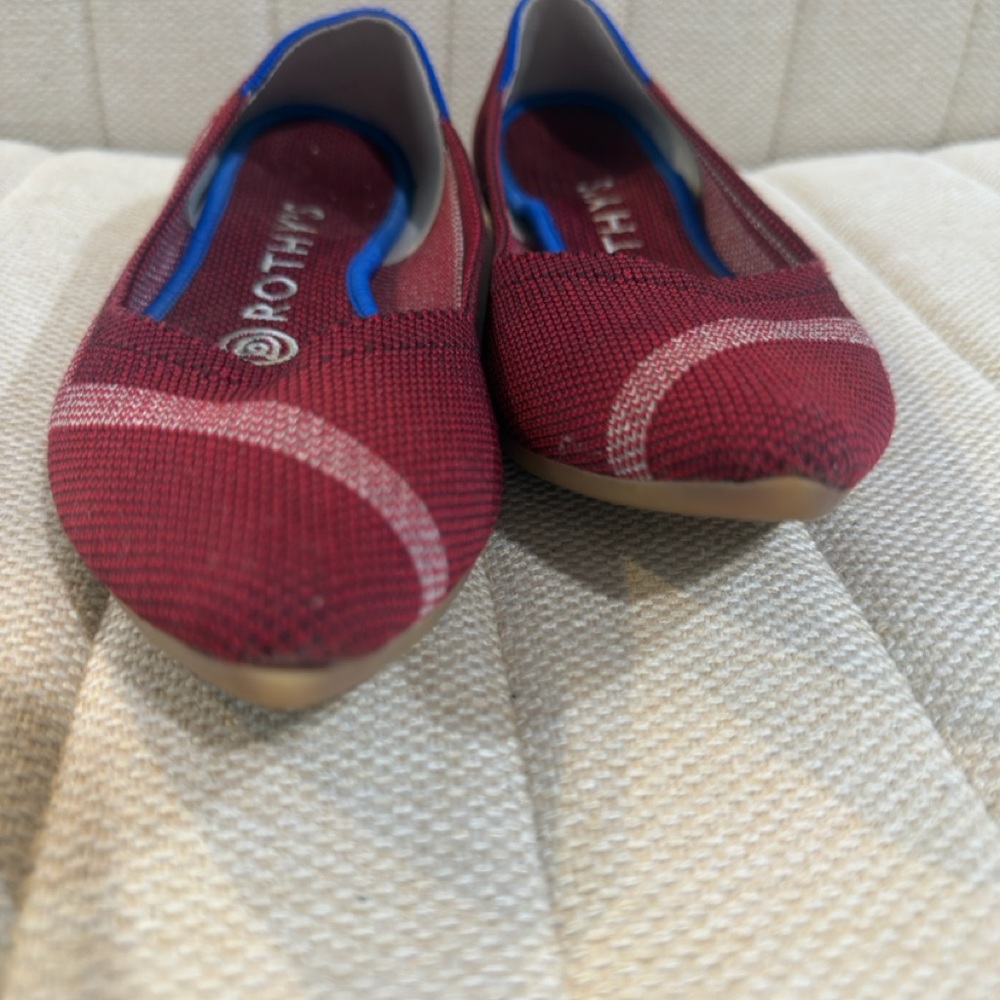 Rothy's Burgundy and Blue Flats